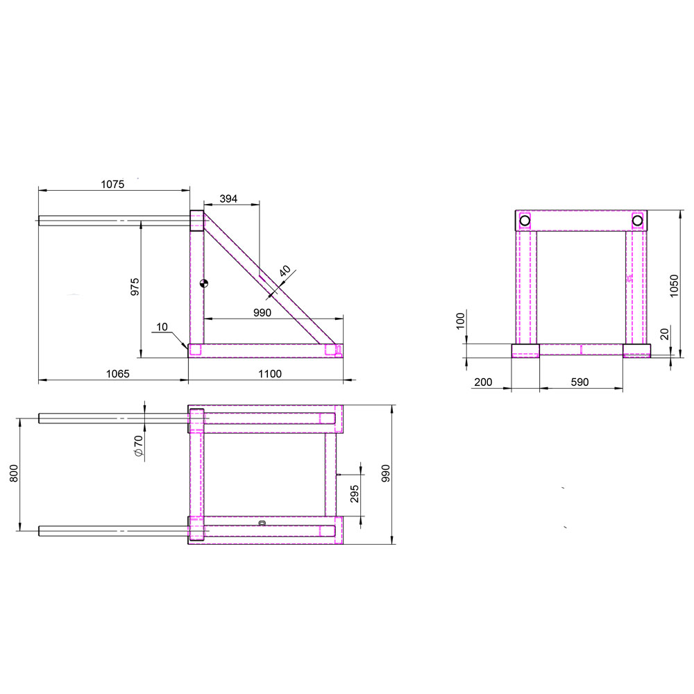 CF-SBBP2000 Forklift Slip-on Bulk Bag Lifter