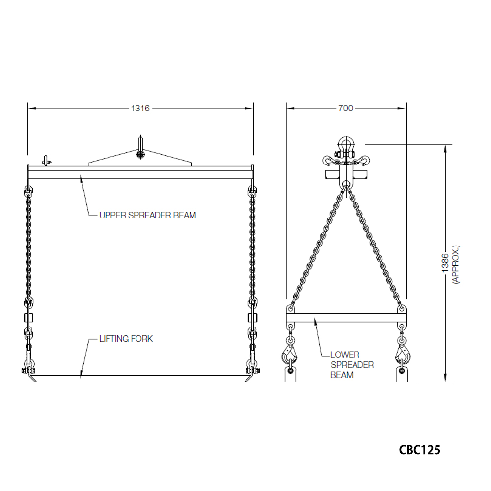 CBC125/200 IBC & Pallet Crane Lifting Frame - Buy IBC and Pallet Crane ...