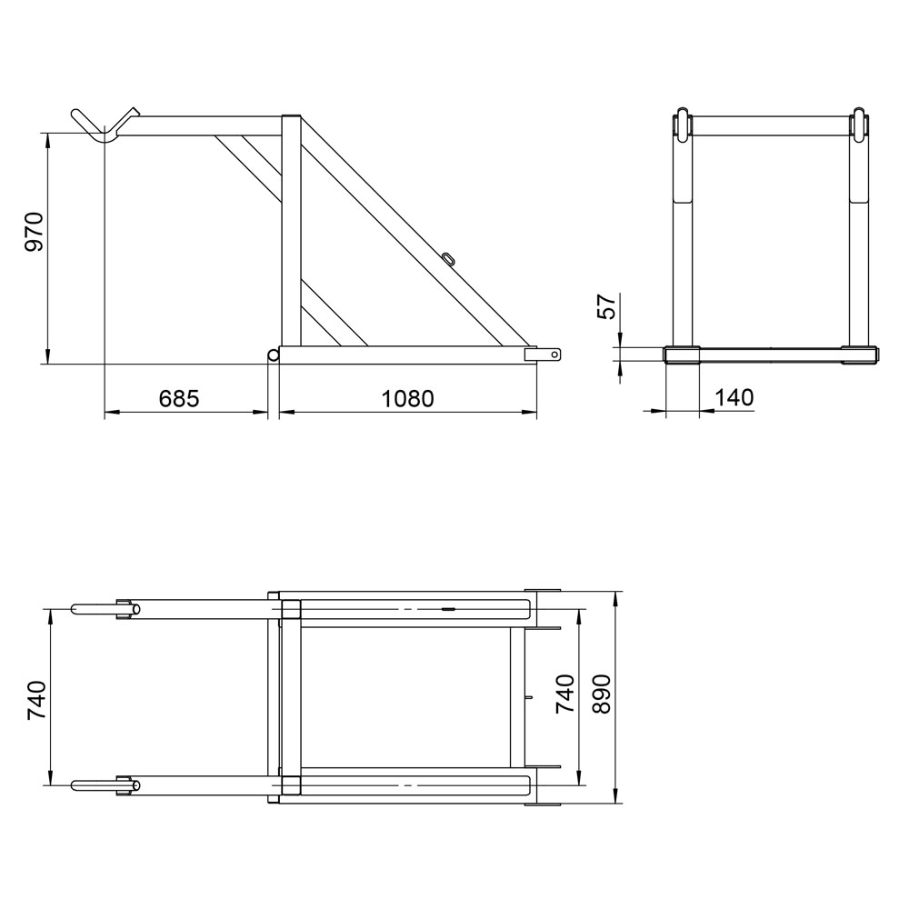 CF-SBBP1200 Forklift Slip-on Bulk Bag Lifter