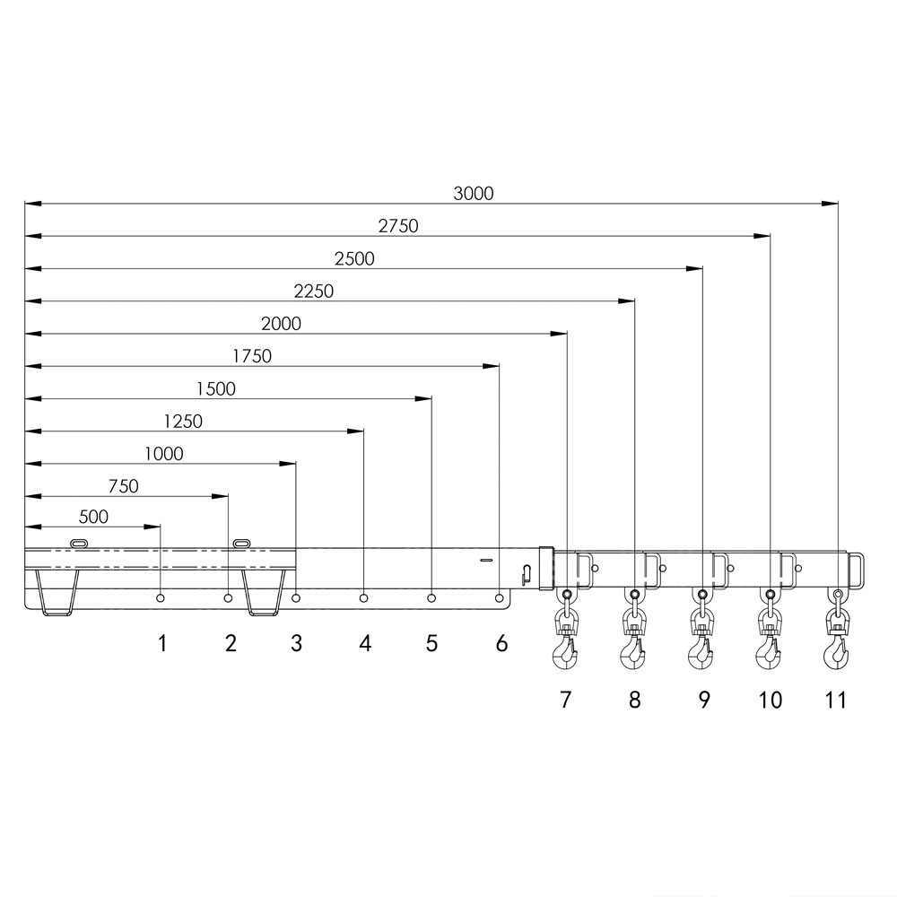 CF-FBA2040 Extendable Forklift Jib