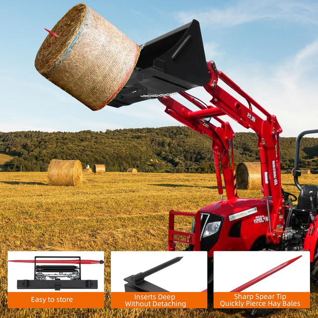 CF-HSS-39-4000 Skid Steer Loader Tractor Attachment with 39" Hay Spear, Bale Spears