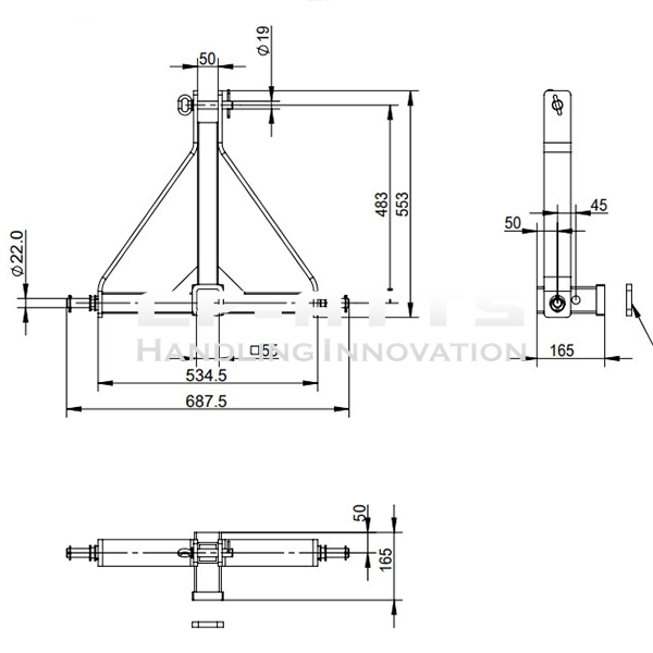 Trailer Hitch Receiver Heavy-Duty for Category 1 Tractors 