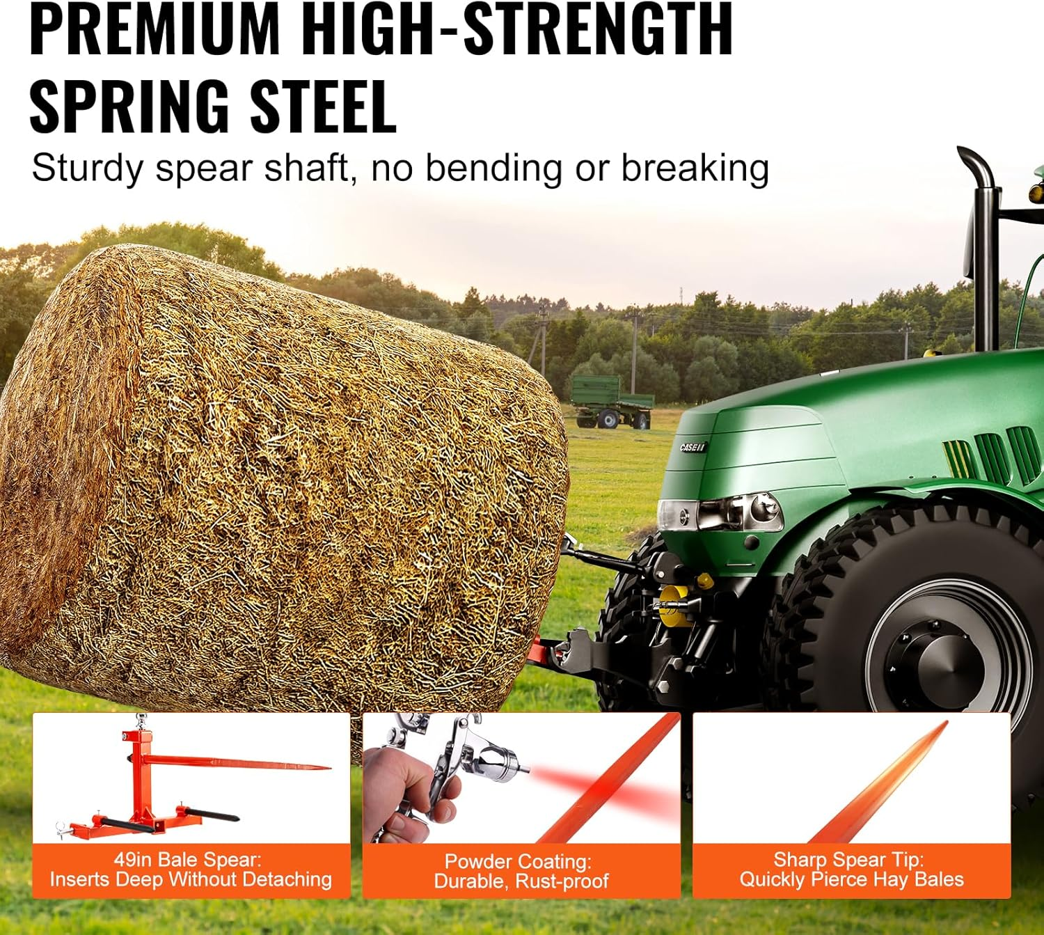 CF-3PHSS-49-1600 Three-Point Hitch Tractor Attachment with 2pcs 17.5